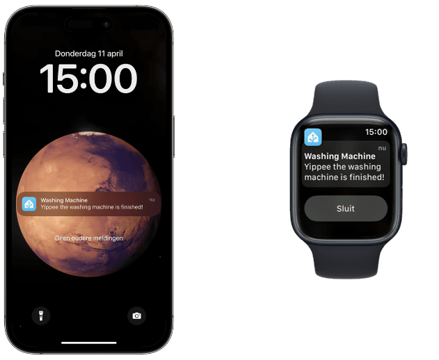 iPhone and Apple Watch notification